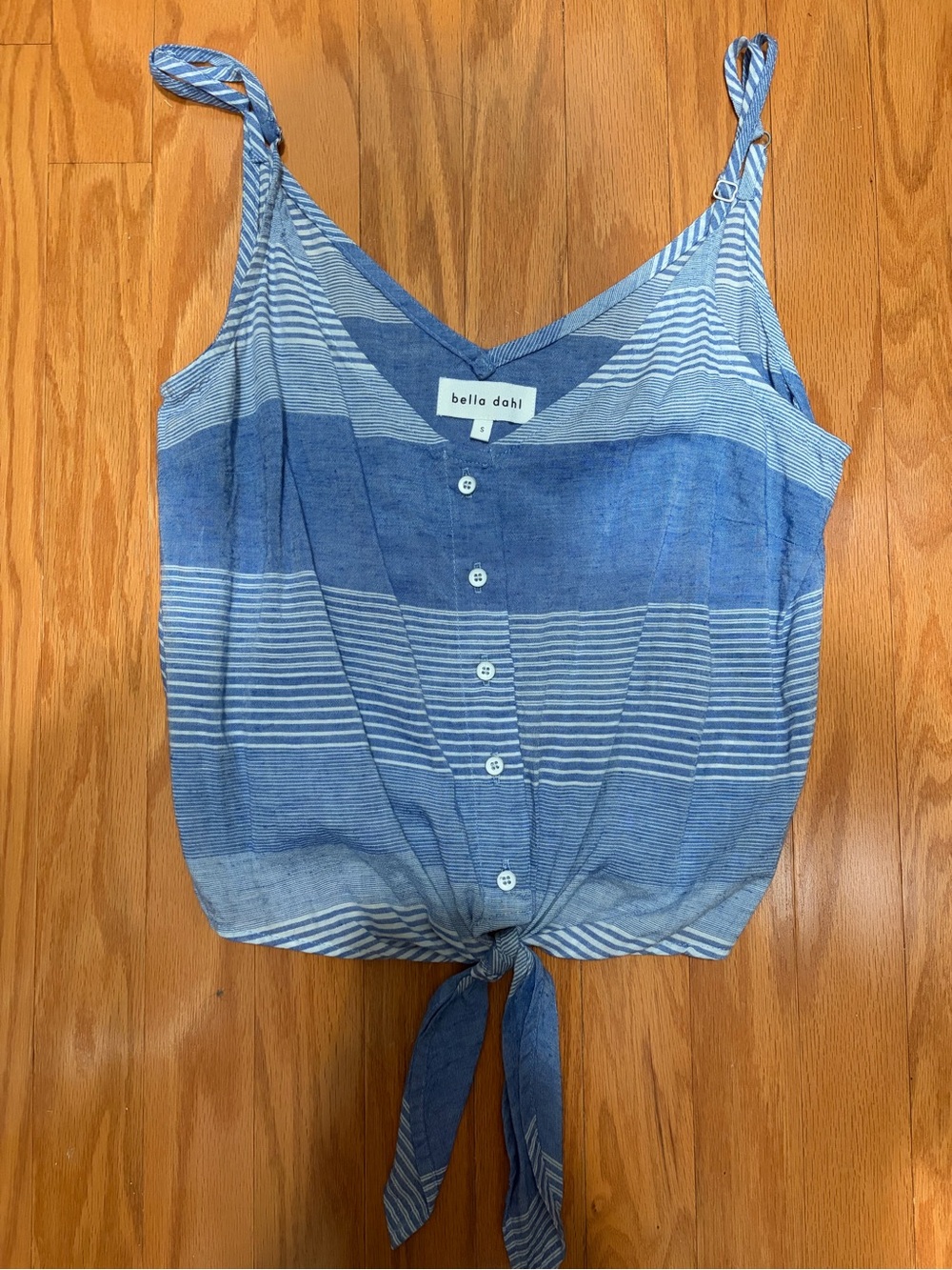 Bella Dahl Blue & White Striped Tie-Front Camisole